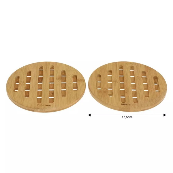 Подставка под горячее 17,5 см KingHoff круглая 2 шт. бамбук арт. KH-1215 KH-1215 фото