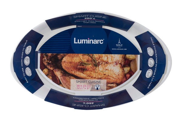 Форма для запікання 38x23 см Luminarc Smart Cuisine Carine овальна бiлий склокераміка арт. N3486 N3486 фото