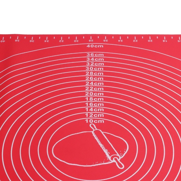 Коврик для раскатывания и выпекания теста 60x45 см Kamille красный силикон арт. 7786 7786 фото