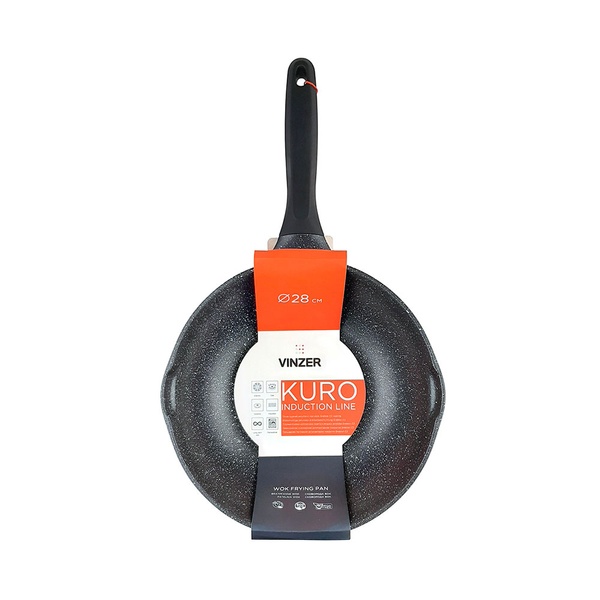 Сковорідка wok 28 см Vinzer Kuro Induction Line литий алюміній арт. 50425 50425 фото